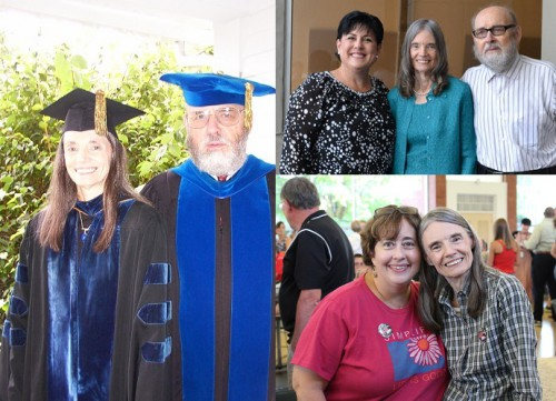 Elvera with President Porterfield and other members of the Roberts community