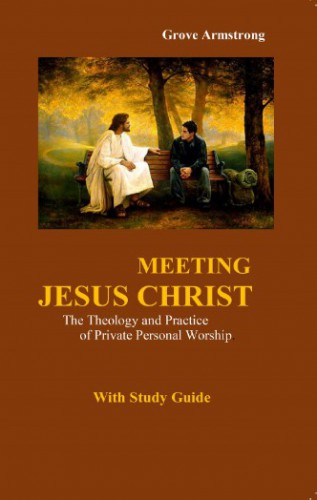 A brown book cover with an image of Jesus and another young man. Above the image in white lettering is 