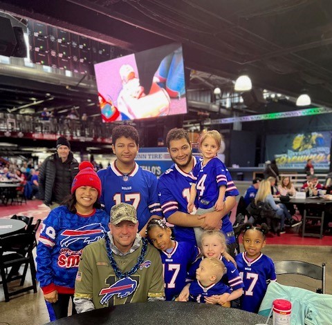 The Clark family at a Bills game