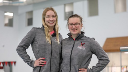 Emma Dicob and Sidney Simmons smile.