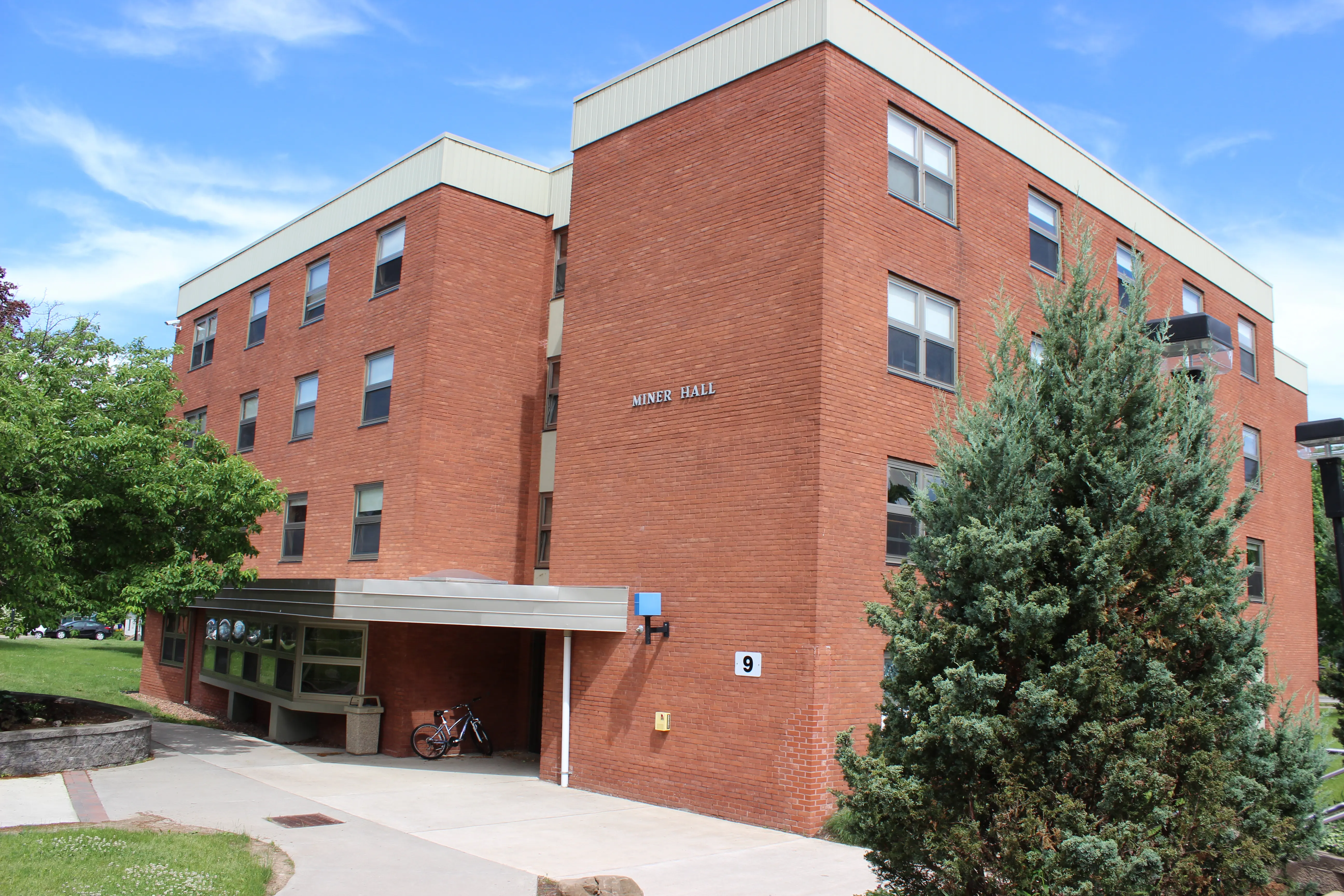Miner Hall, a brick building