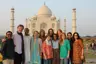 Tina and the study abroad group in front of an Indian building