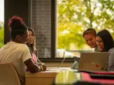 A group of students studying